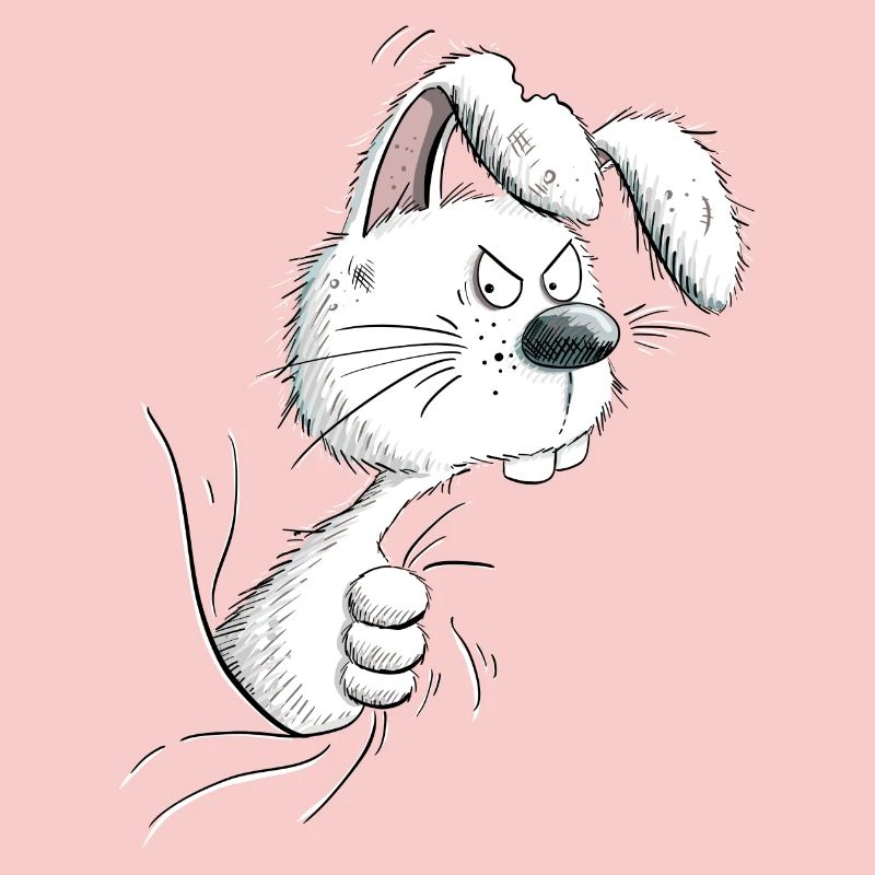 Grumpy White Nope Bunny I Bunny Motif Rabbit