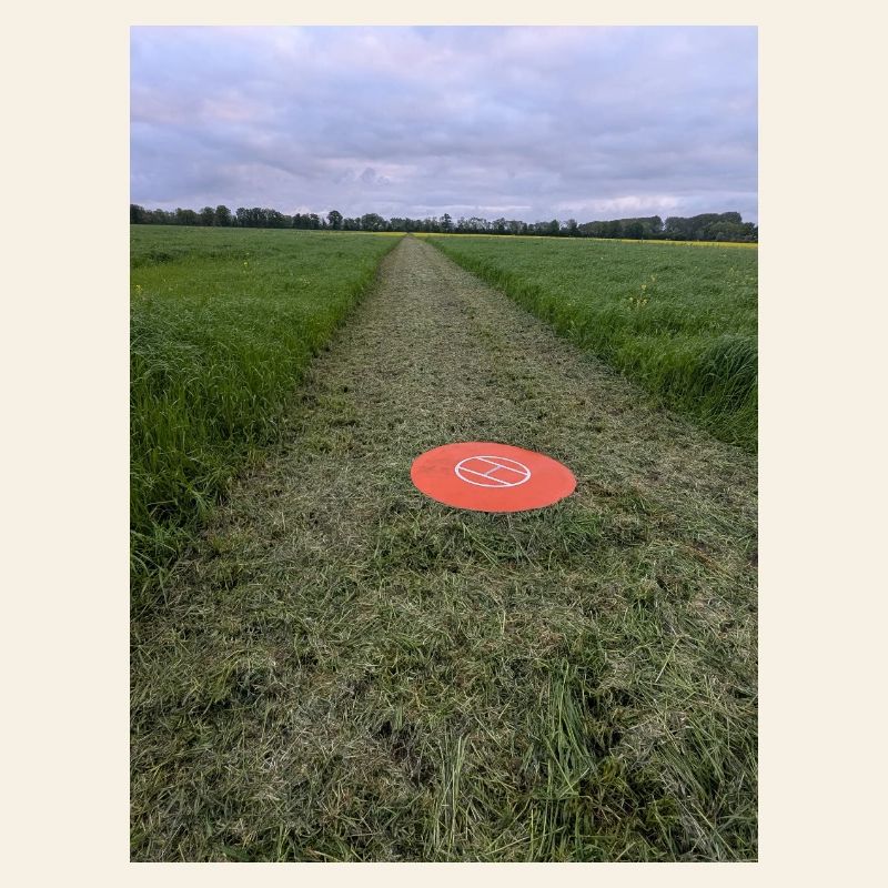 Red Marker Field Path Drone Parking Mark