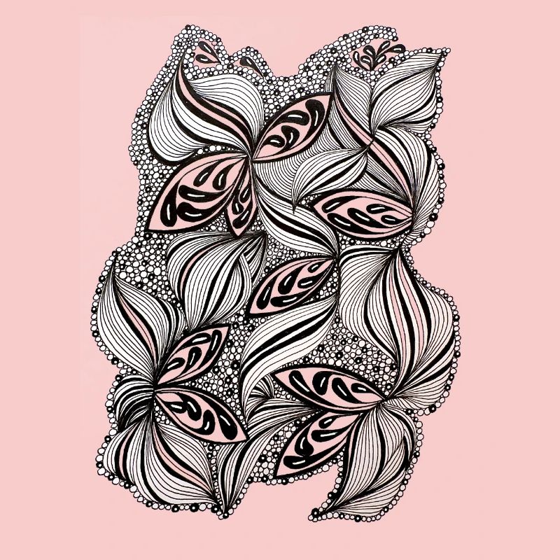 Black and white leaf pattern