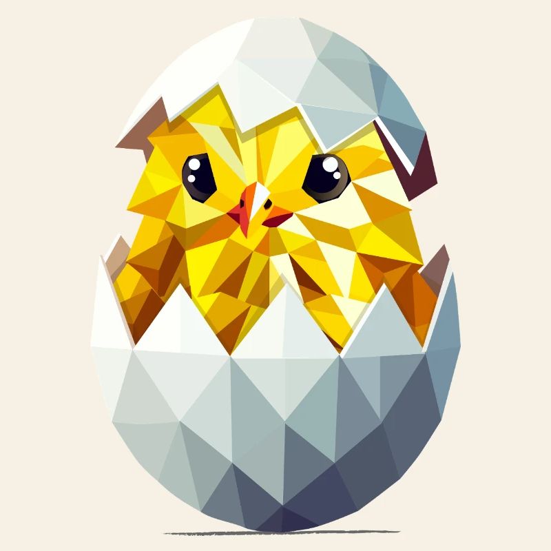 Chick in the Egg – Modern Easter Illustration