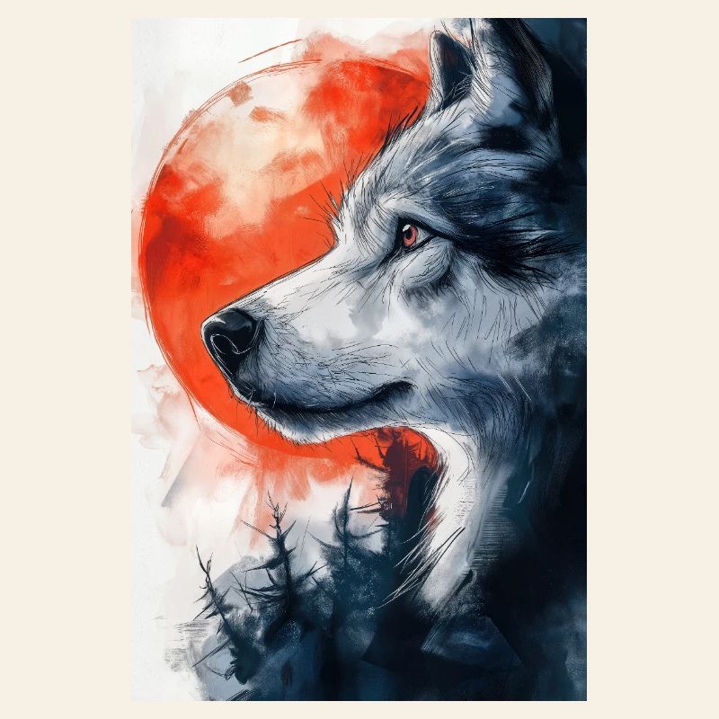 Illustration eines Wolfes