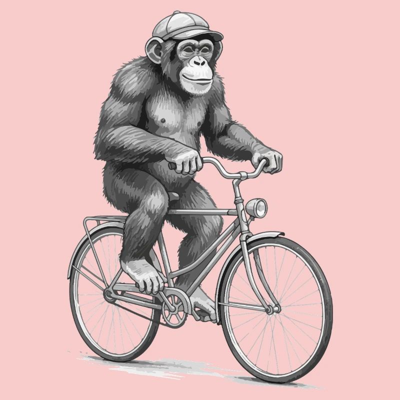 Monochrome Monkey Cyclist