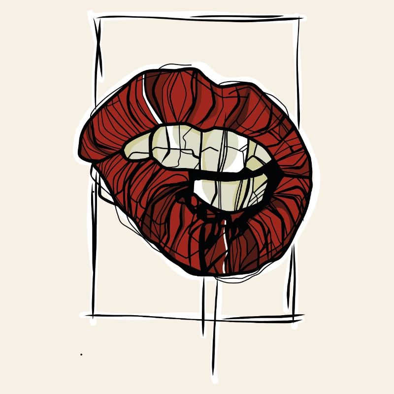 Croquis graphique graphique de Red Lips