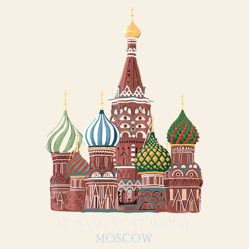Moscou, cathédrale Saint-Basile dessinée à la main