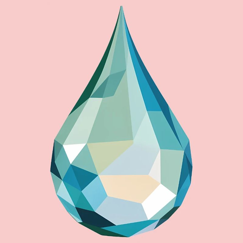 Wassertropfen - Cooles Low Poly Logo