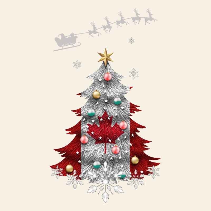 Arbre de Noël avec drapeau du Canada