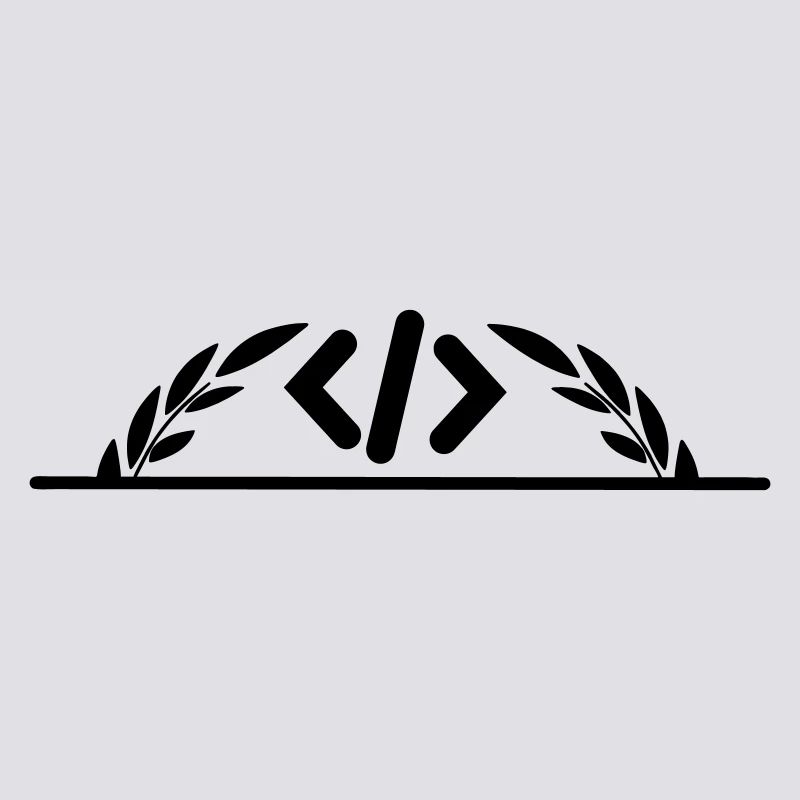 Code-Logo im halben Lorbeerkranz