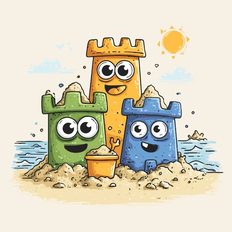 Sandkasten Helden am Strand