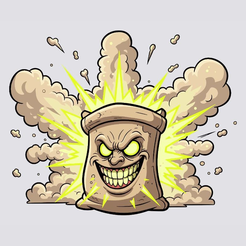 Explosive Sack Cartoon