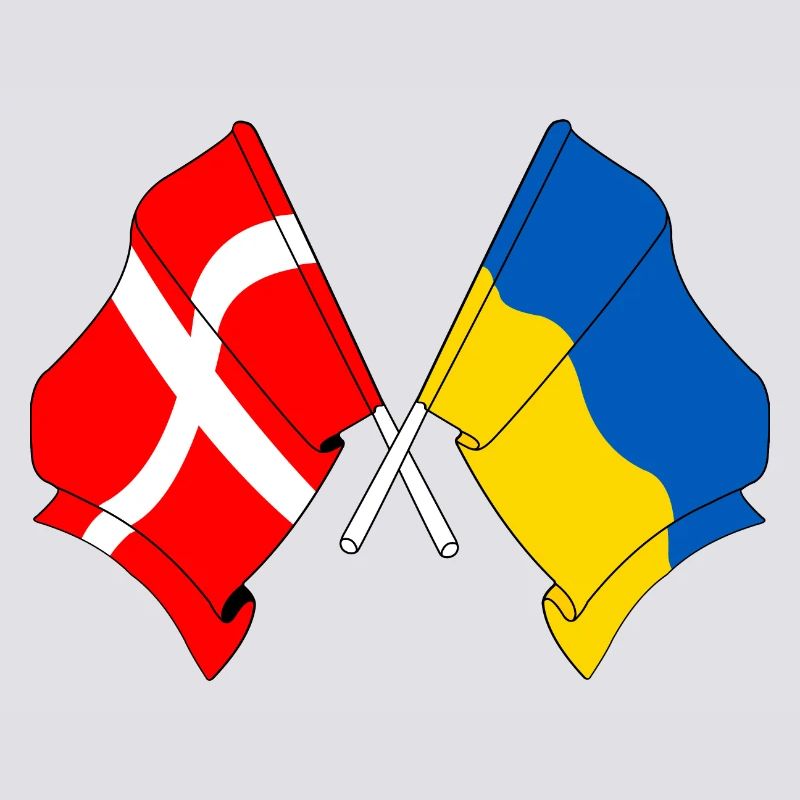 Drapeau Danemark, drapeau Ukraine