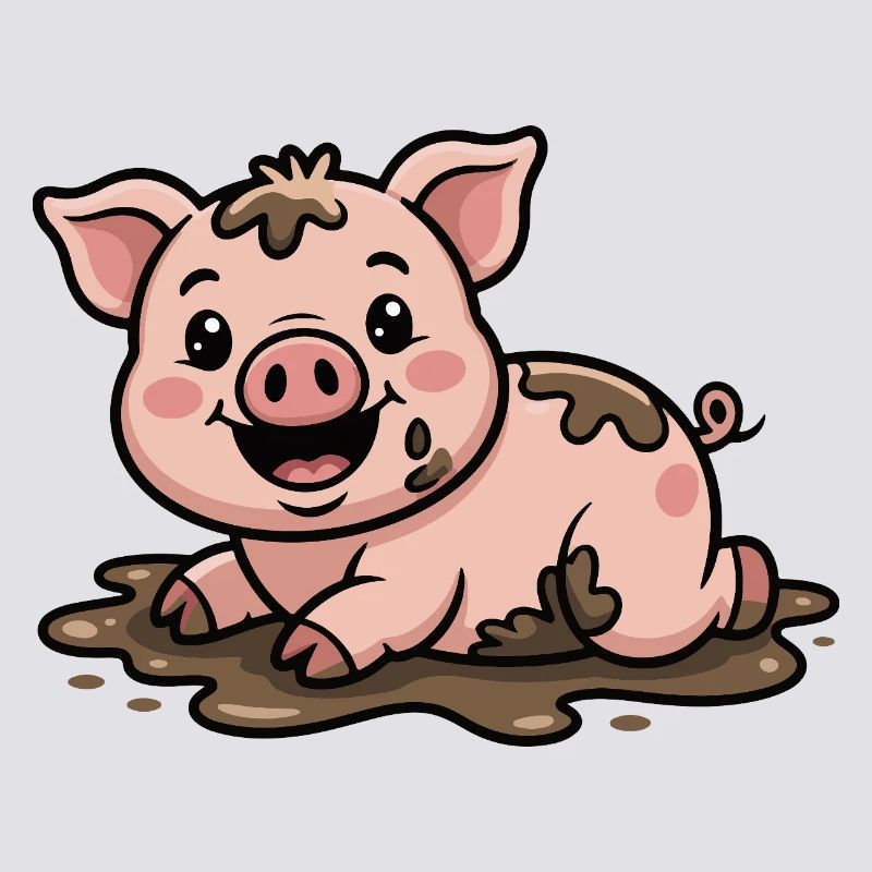 Piggy in the Mud Cute