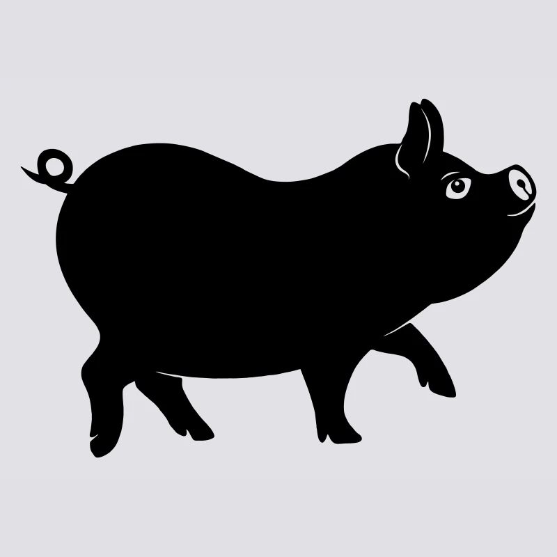 Figure d’ombre de cochon avec queue bouclée
