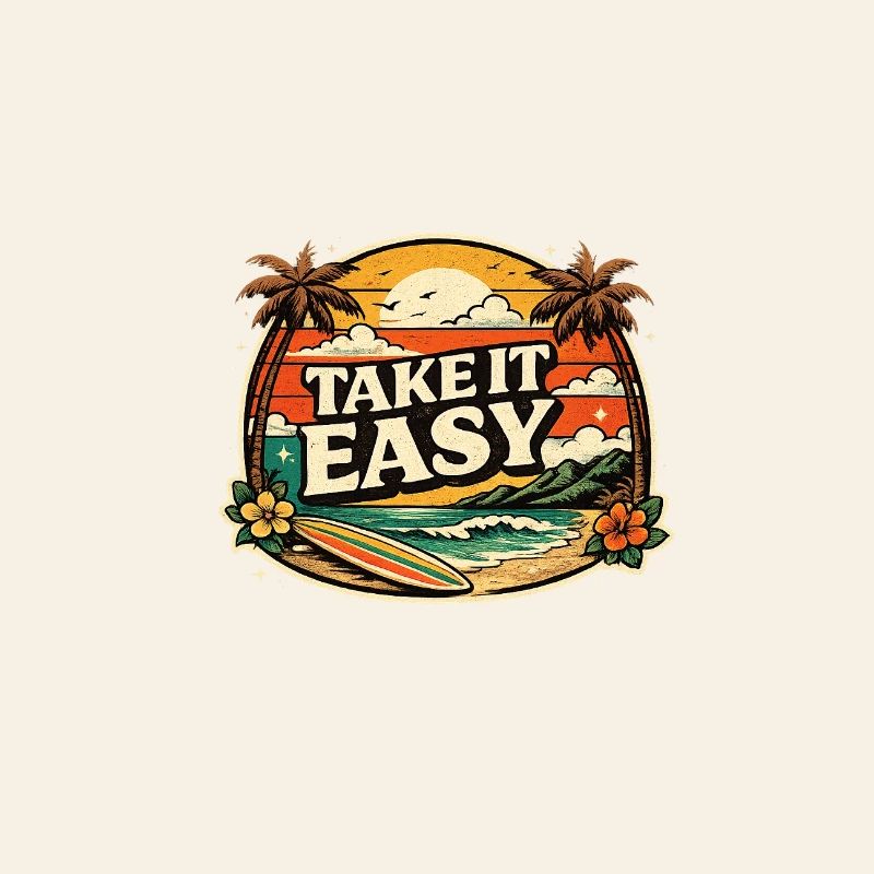 Take It Calm – Design rétro vintage Sunset Beach