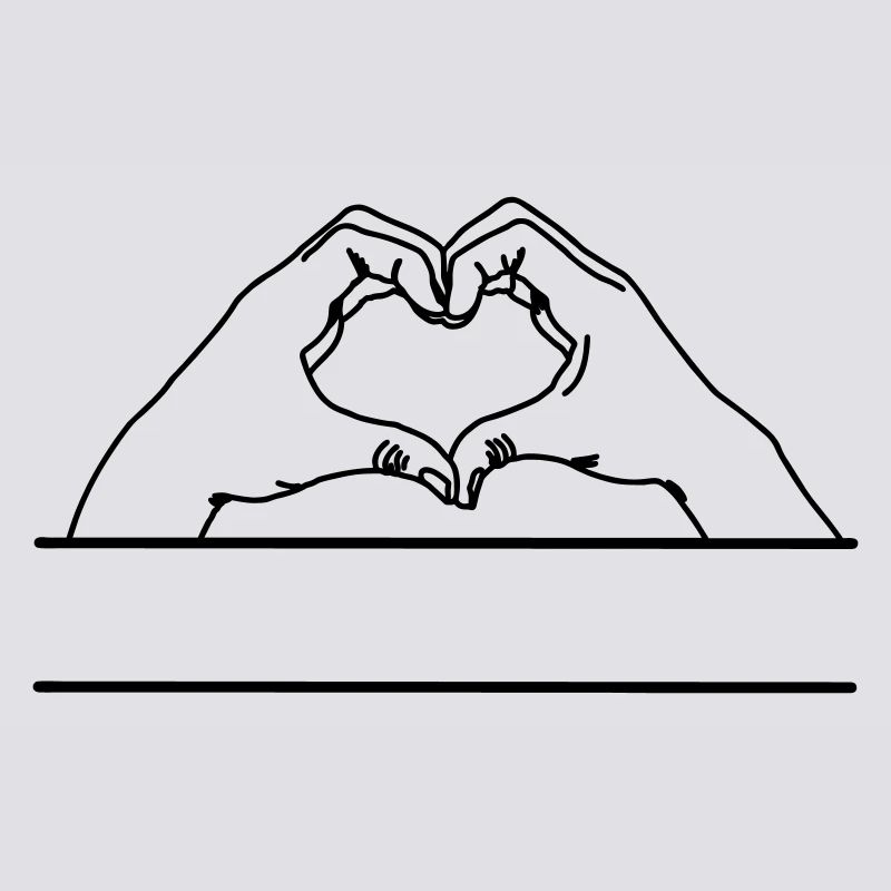 Geste de la main amour espace texte