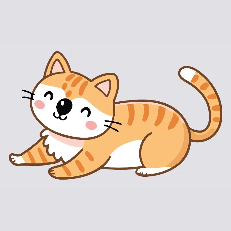 Orange kitten in relaxed pose