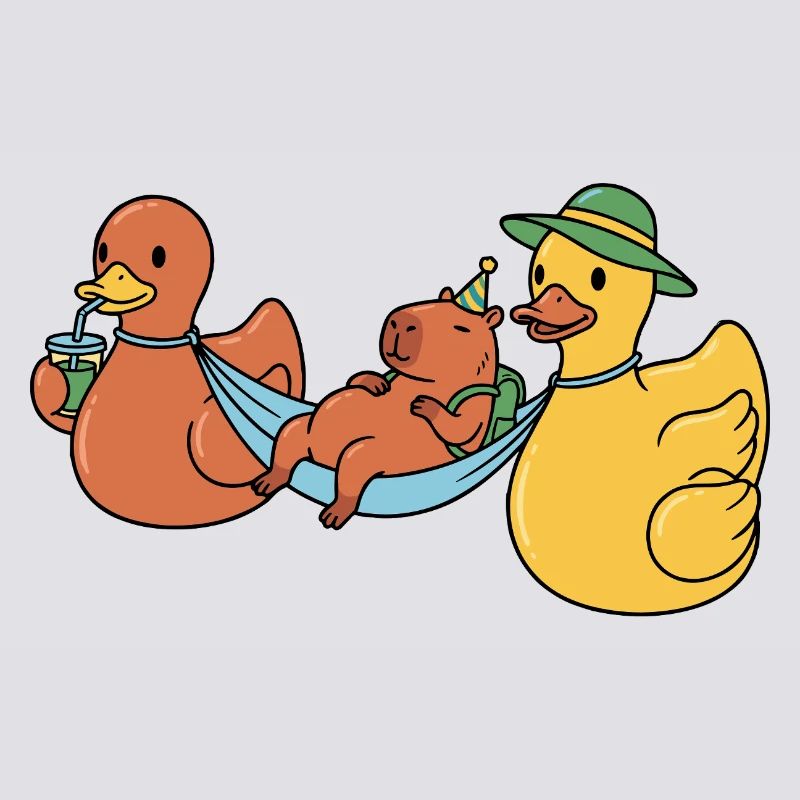 Ducks wearing capy