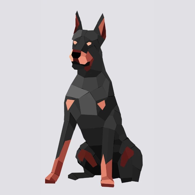 Modern Doberman – low poly art