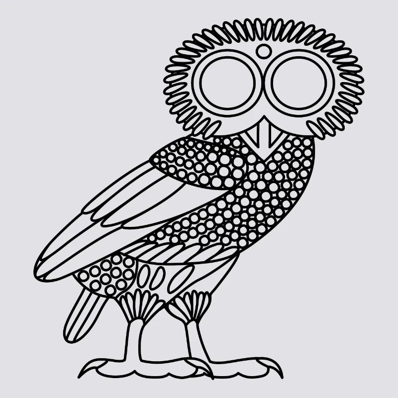 Eule der Athene [Black Outline (nur Eule)]