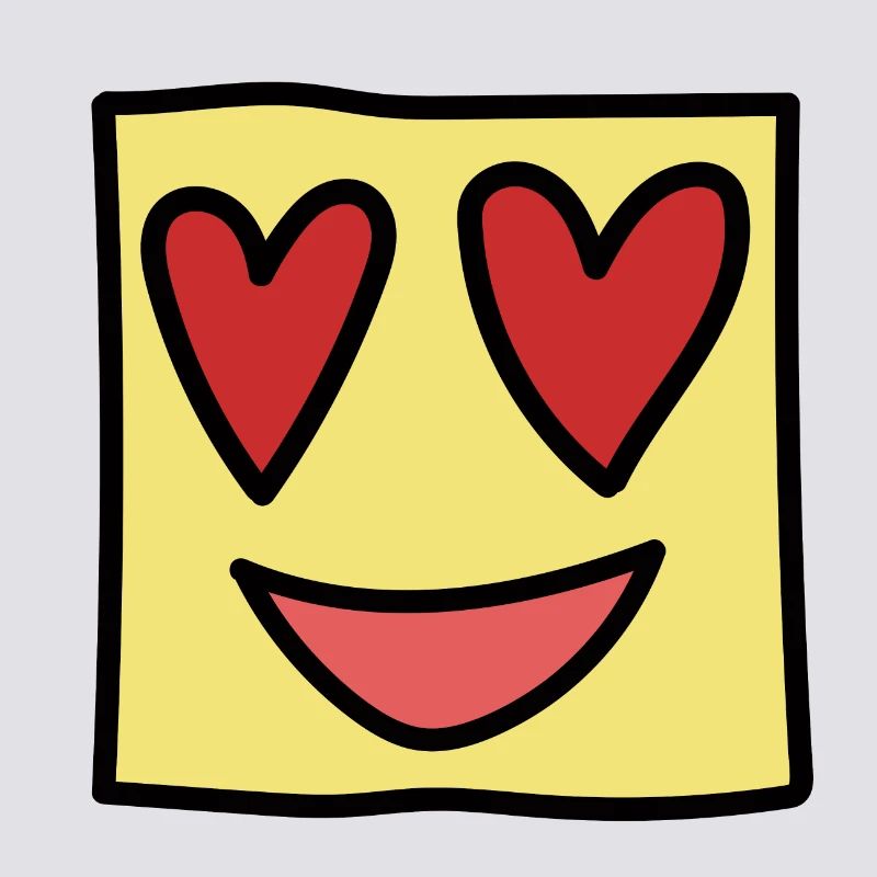 Funny Square Face Emoticon Kawaii Expression