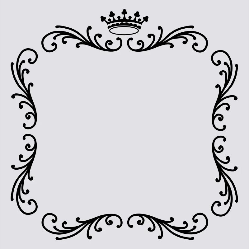 Frame with crown decorative frame