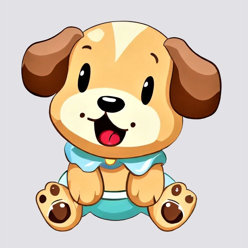 Conception de dessin animé adorable chiot