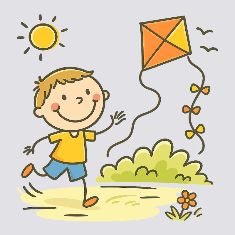 Sunny Day Kite Joy Kid
