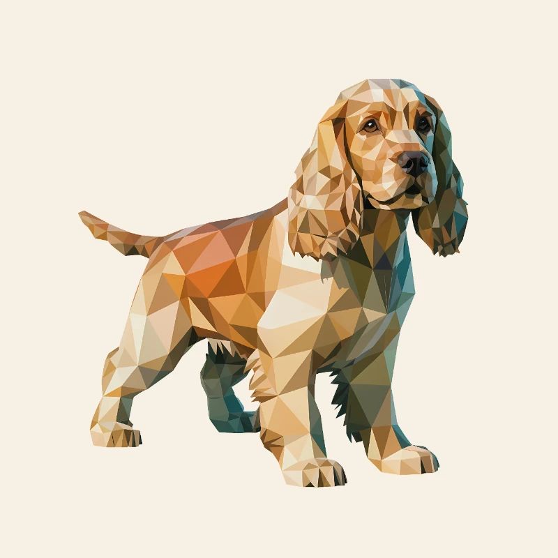 Cocker Spaniel - Cool Low Poly Logo