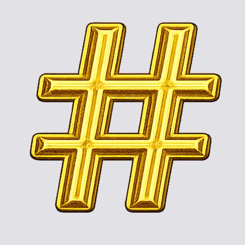 Emblème du hashtag doré