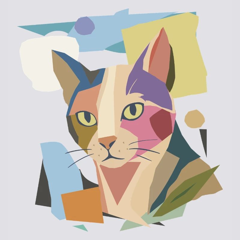 Chat abstrait dans le design moderne de bloc de couleur