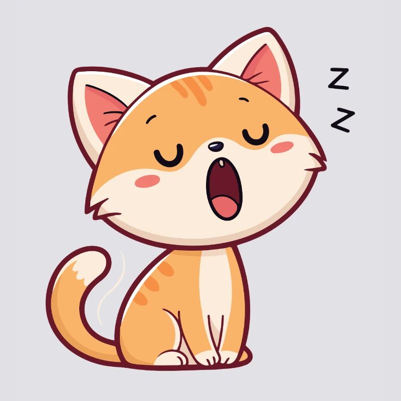 Pastel Sleeping Kitten