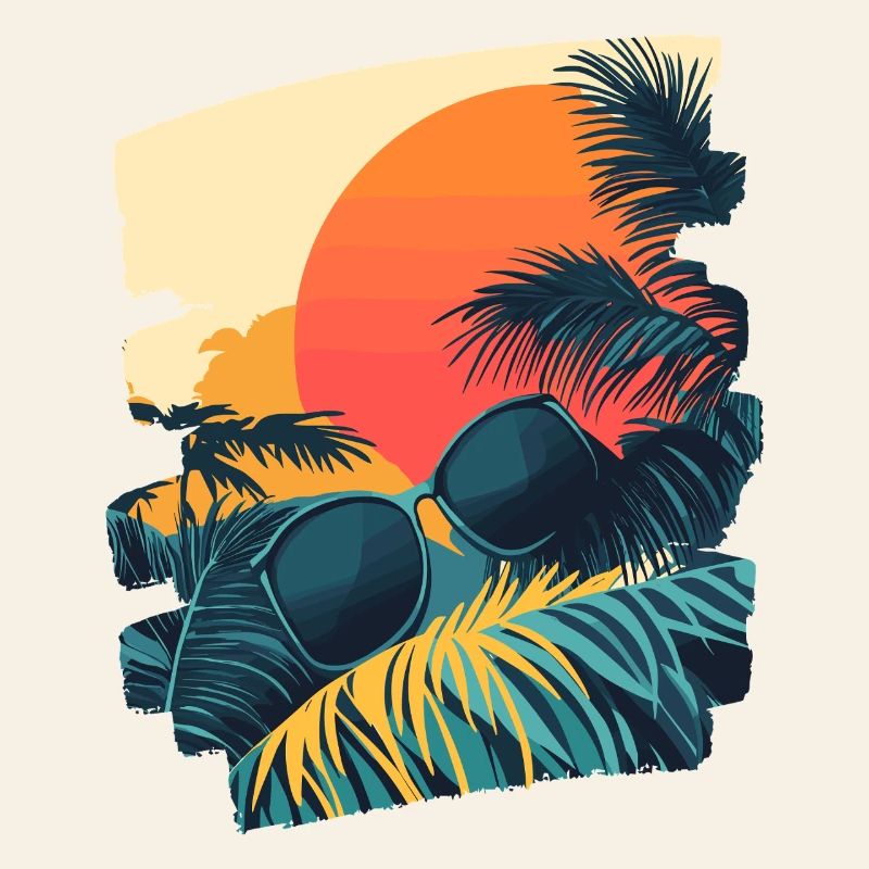 Summer Palm Tree Sunset