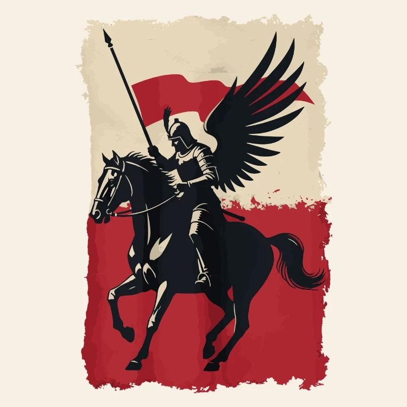 Polnischer Husar mit Flaggendesign