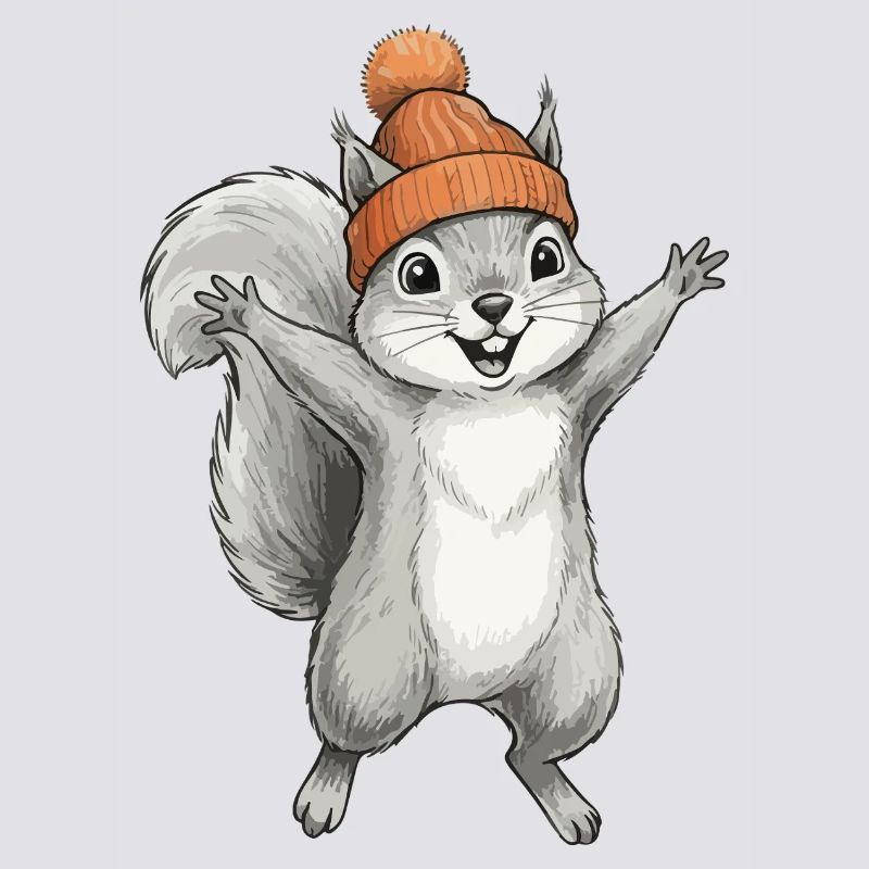 Squirrel with cap