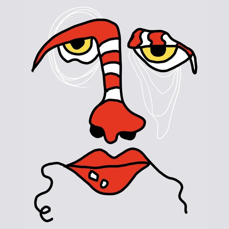 Visage abstrait avec rayures