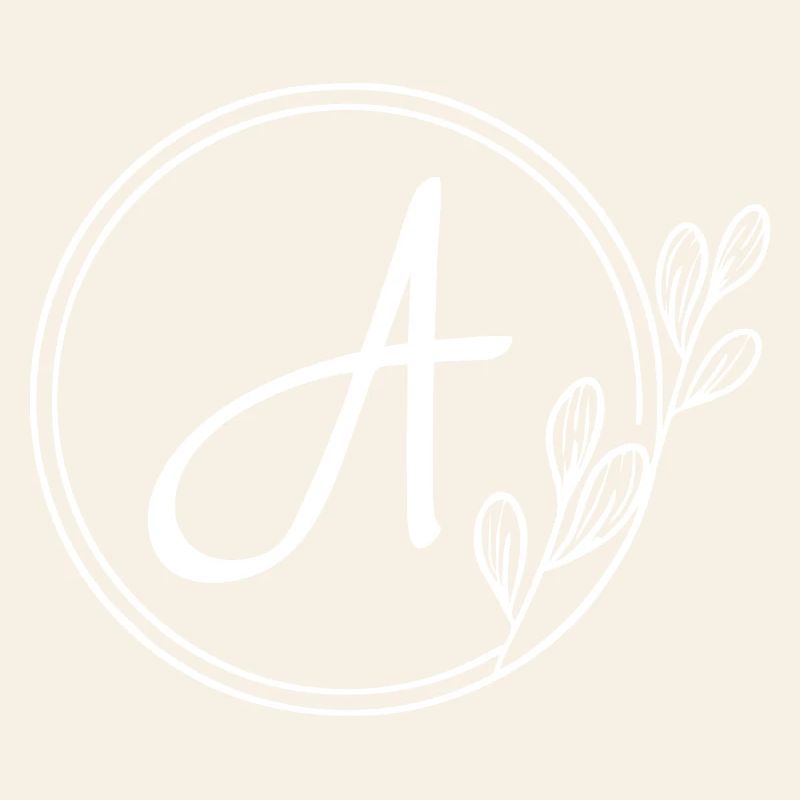 Hand Drawn Plant Monogram with Style A
