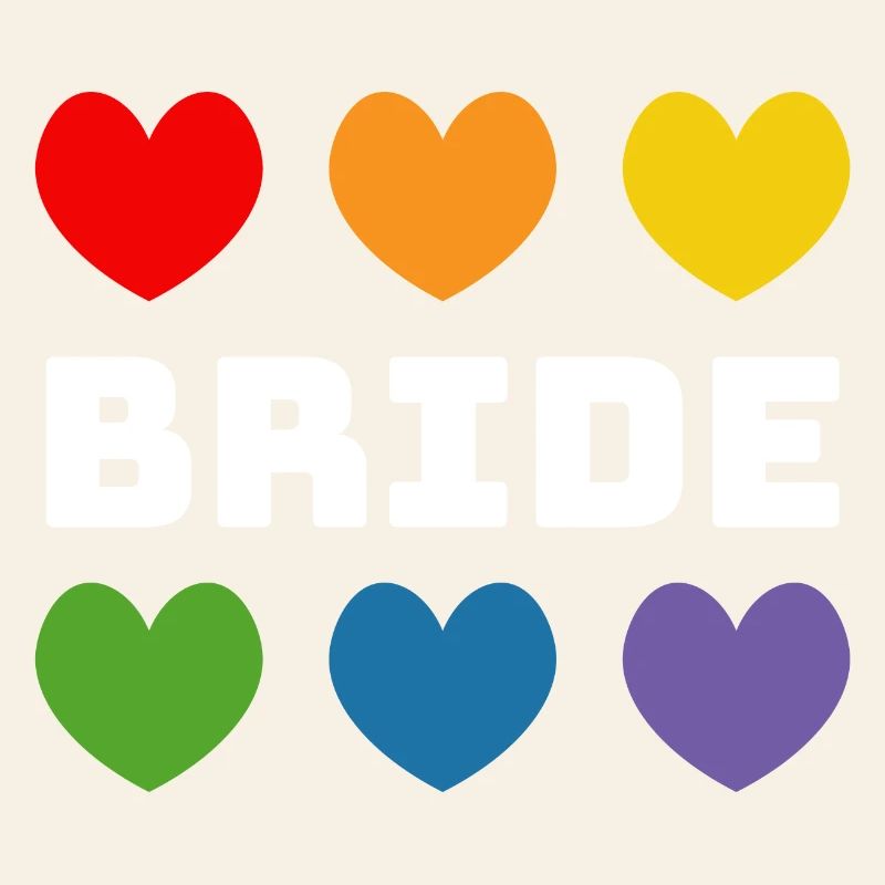 Cœur arc-en-ciel Bride blanc