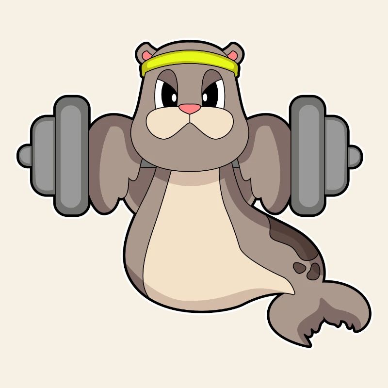 Seal Bodybuilder Barbell Bodybuilding