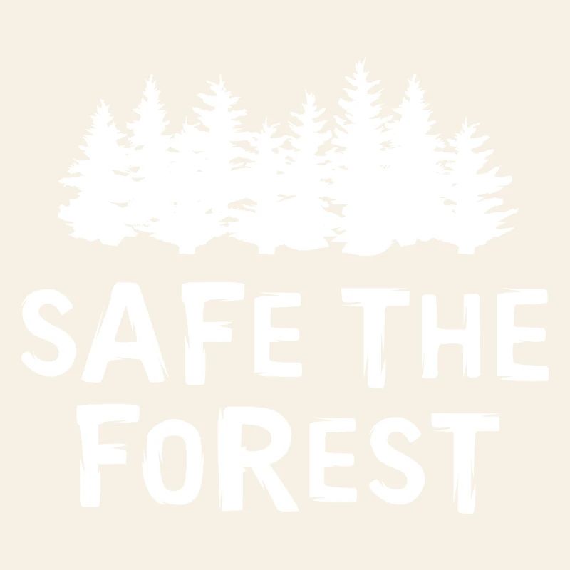 safe the forest with forest silhouette as logo symbol