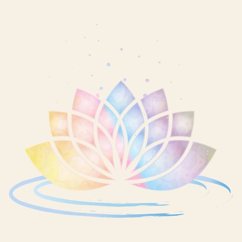 Symbole de fleur pastel stylisé avec de l’eau