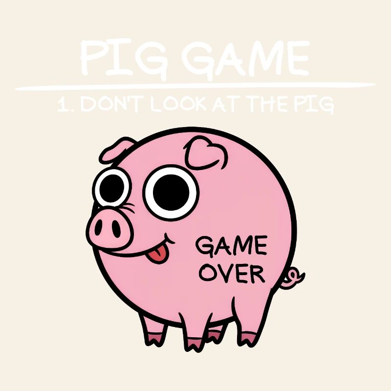 Jeu de cochon Ne regarde pas le cochon drôle