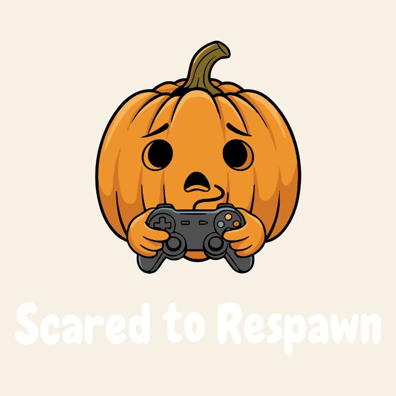 Pumpkin with Controller Scared to Respawn