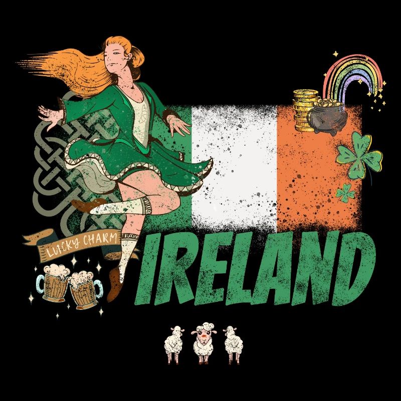 Un design irlandais avec drapeau souvenir de la Saint-Patrick