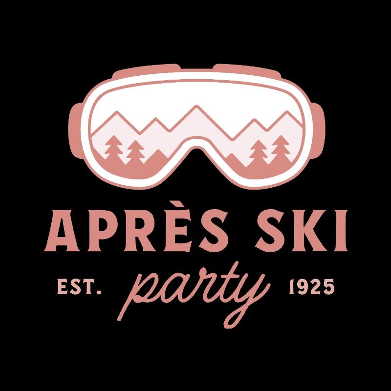 Apres Skiparty, Ski-Mädchen-Abend, pinke Ästhetik