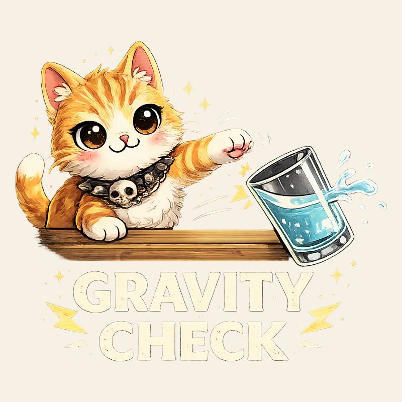 Déclaration drôle de chat Gravity Check