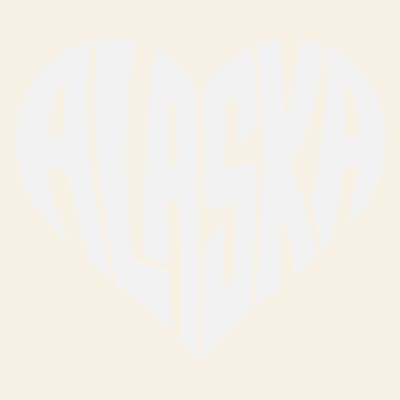 Alaska, USA Heart lettering angular