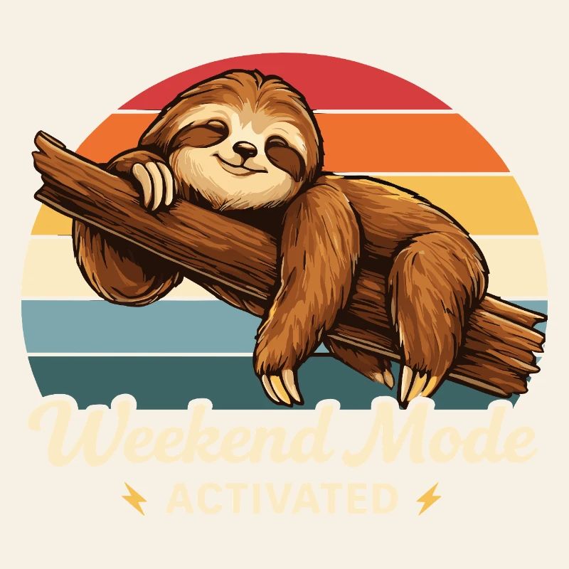 Weekend Mode Activated Sloth Shirt Funny