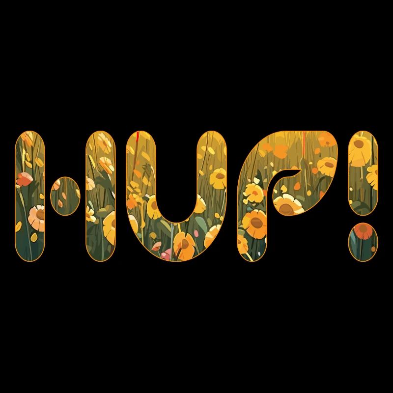 HUP dans le champ de fleurs