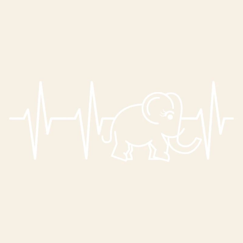 pulse, elephant, trunk, heartbeat, comic, cute animals