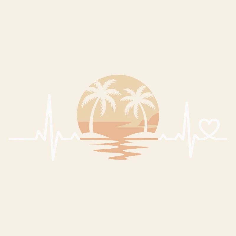 Sunset with palm trees