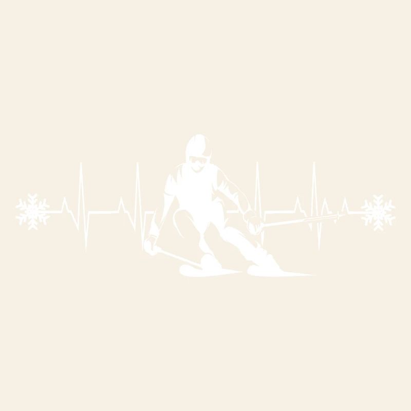 Skier Silhouette Winter Minimalist